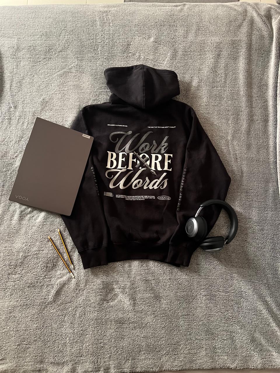 'Work Before Words' Heavyweight Hoodie